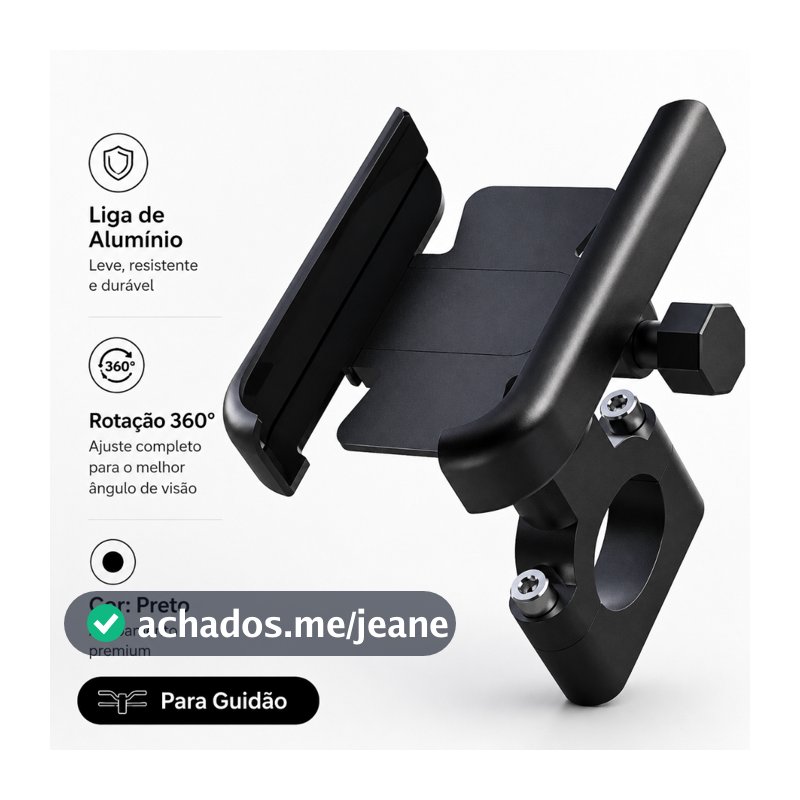 Suporte de Celular Moto Bicicleta Alumínio Ajustável 4-6.5 Polegadas para Smartphone GPS