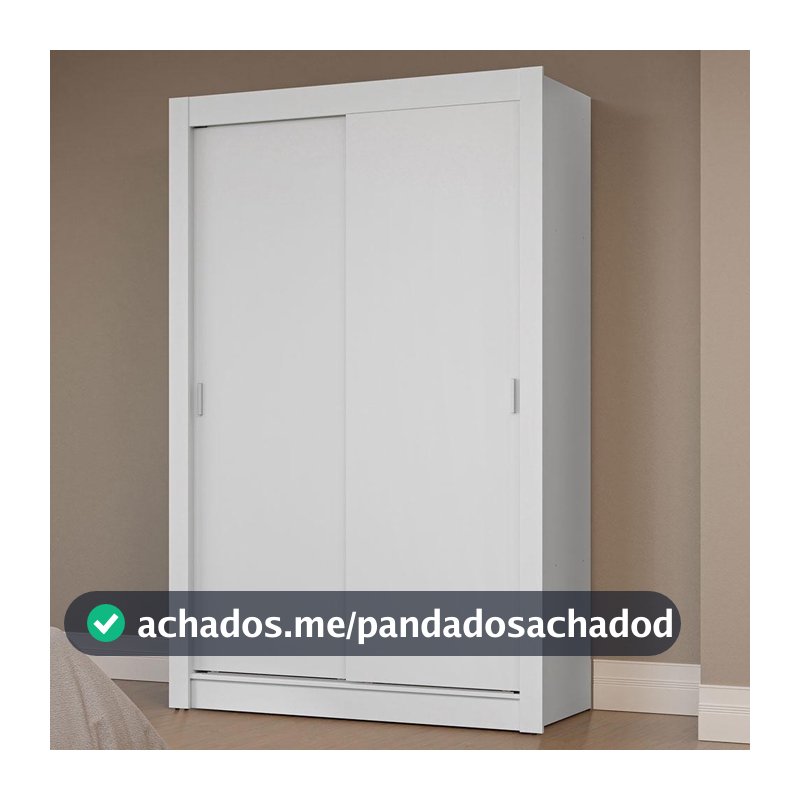 Guarda-Roupa Solteiro 2 Portas de Correr Branco Milano Madesa