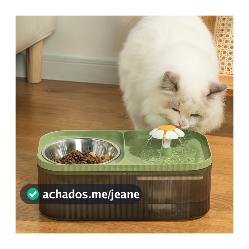 Fonte Bebedouro e Comedouro Para Gatos E Cães Automático 3 Litros