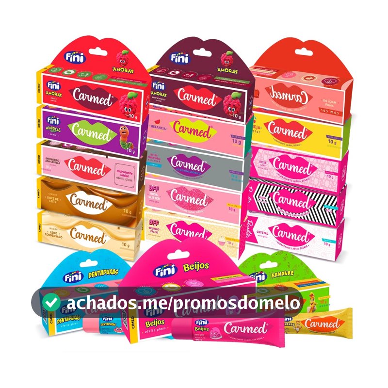 Hidratante Labial Carmed Crystal Pink Rose Gold Dentadura Beijo Banana Beijinho Rosa Glitter