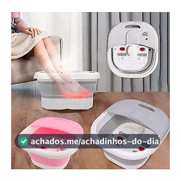 Hidromassageador Banheira Bacia De Pés Portatíl Spá Dos Pés Com Massagem E Aquecedor Automático