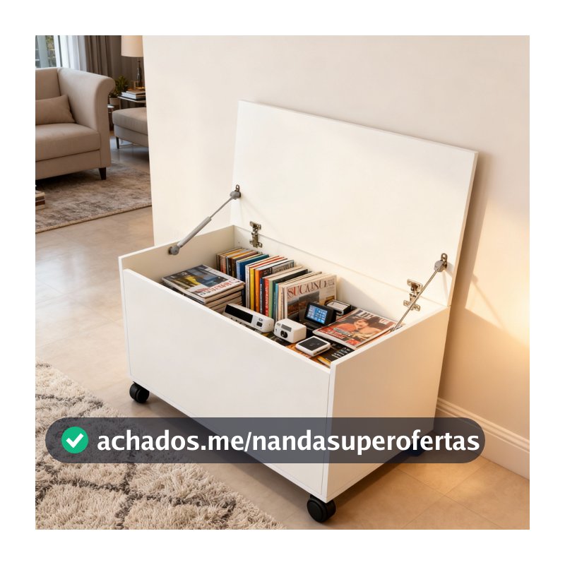 Baú Grande Multiuso Rodinhas Organizador Brinquedos Objetos Sala Quarto Infantil Guardar Bagunça MDF