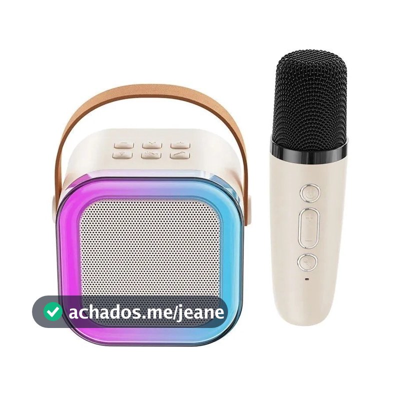 Alto-falante Bluetooth Karaoke com Microfone, Luzes LED e Diversão para Toda a Família Alex