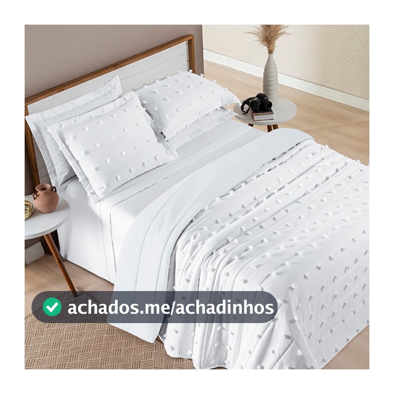 Cobre Leito Poppy Pompom Padrão-Casal/Queen/King 3 Peças 3D Dupla Face| Micropercal 300 fios Ambientale Enxovais