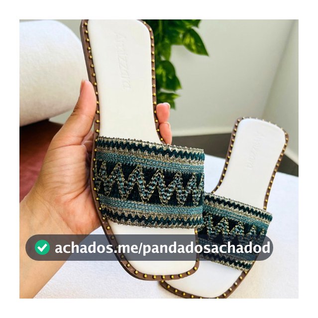 Rasteirinha Estilo Boho Chic Feminina Tecido Artesanal Sandália Confort Bico Quadrado Indiana