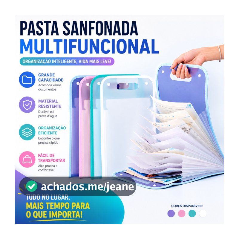Pasta Sanfonada 12 Divisorias A4 Line Dello Papelaria Material Escolar