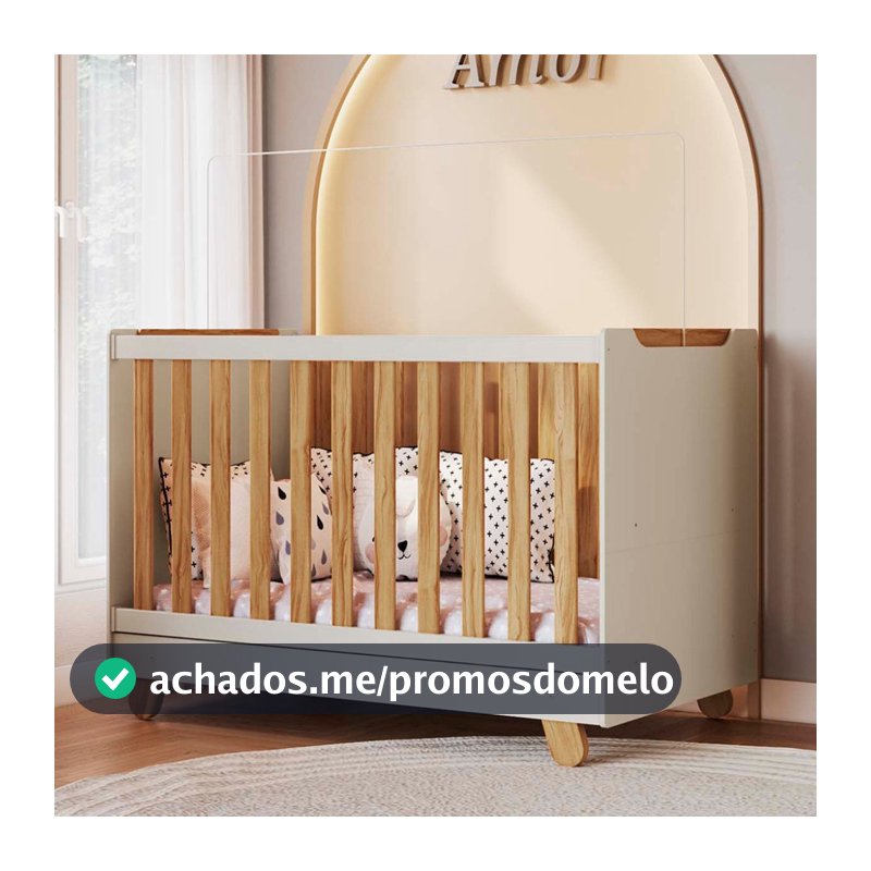 Berço Mini Cama 4 em 1 Americano em MDF Zuri Móveis Peroba