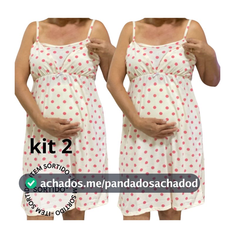 camisola amamentar kit com 2 gestante mamae mae