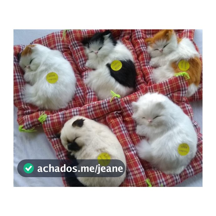 Gato Realista que Mia / Não mia - Gatinho Dorminhoco - Pelúcia/ gato Dormindo na almofadinha - Enfeite - Decoração