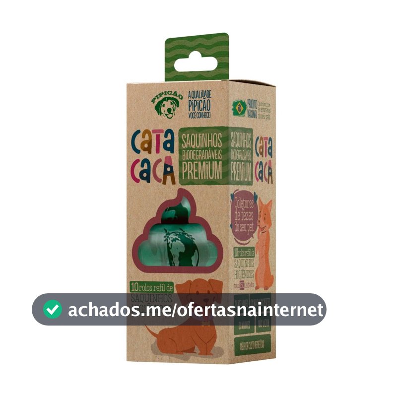 Kit 10 Refis de Sacolas Biodegradáveis Coleta de Fezes de Cachorro Cata Caca Pipicão