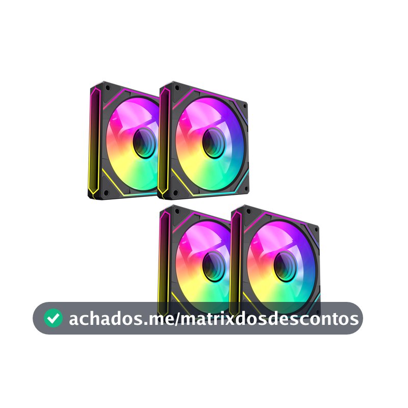 KIT 4 FAN ARGB GAMEMAX NEVIHTA  FN12A-S8I-BK