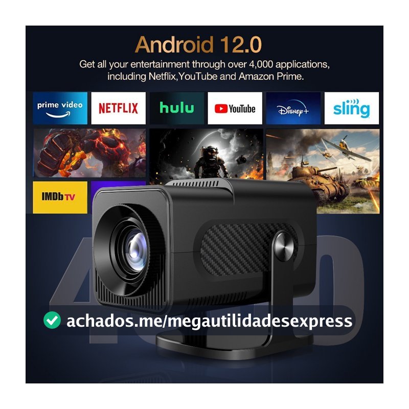 Atualizado Projetor Smart HY320 Android Full HD 1920x1080 Bluetooth Wi-fi