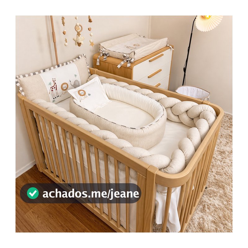 Enxoval Berço Bebê Americano Completo Bichos 100% Algodão Batistela Baby