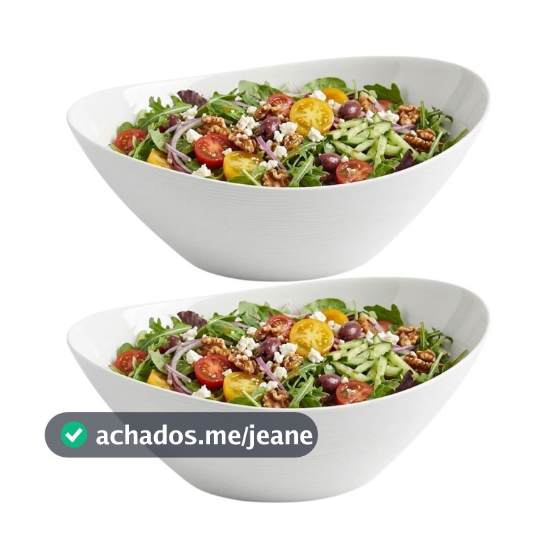 Jogo 2 Tigelas Redondas 25,40 Cm Vidro Opal Branco Linha Oásis 1900 Ml Bowl Saladeira Original Glass