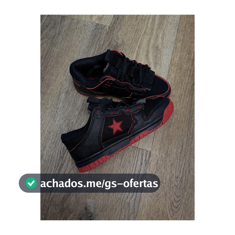 TÊNIS STREET UNISSEX PRETO VERMELHO
