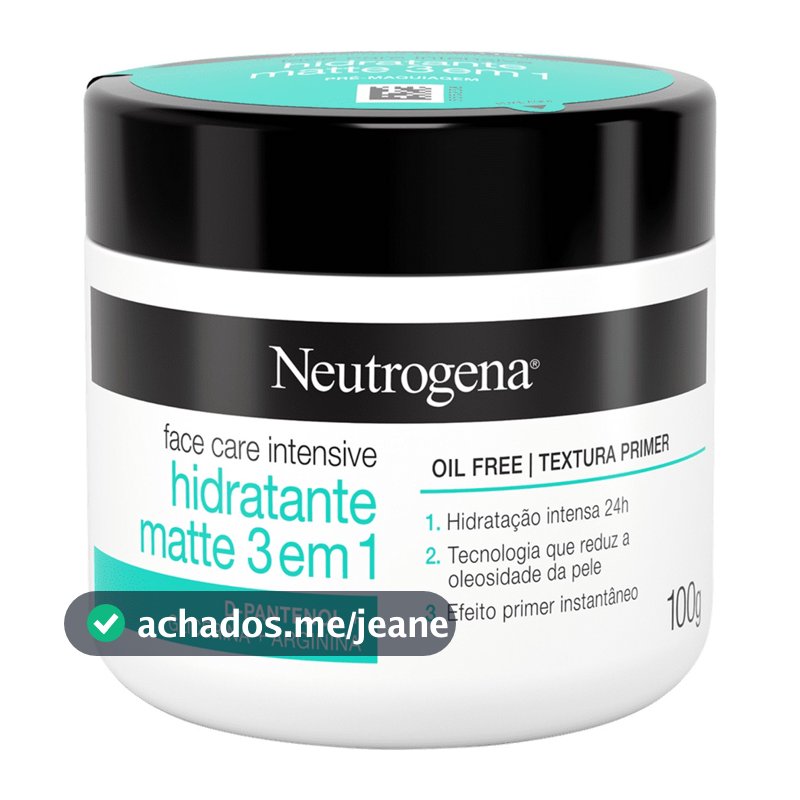 HIdratante Facial com Efeito Mate Neutrogena Face Care Antissinais 3 em 1 - Primer Instantâneo