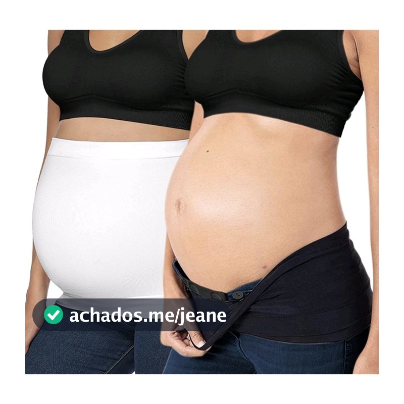Kit Faixa para gestante Extensor de cós Gravidez Calça Jeans