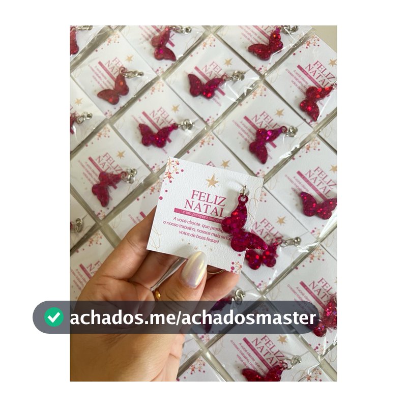 Chaveiro de Natal para lembrancinha de fim de ano Com Cartão Personalizado
