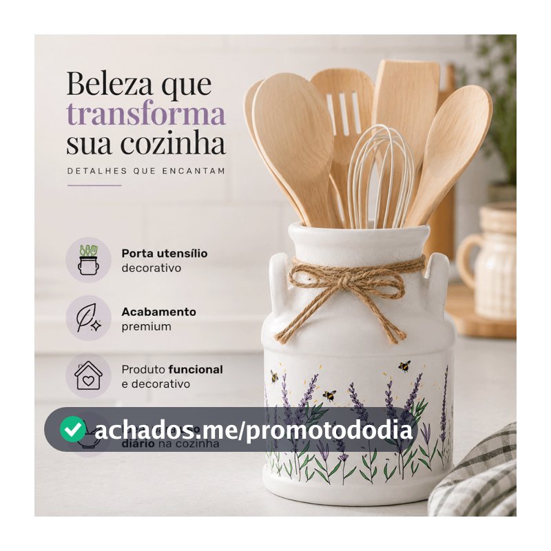 Porta Utensílios em Cerâmica Resistente, Design Moderno Decorativo para Organização da Cozinha