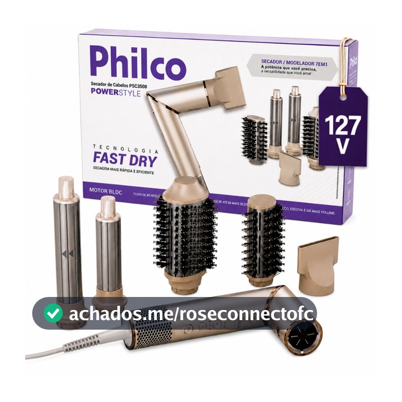Secador De Cabelos 4 Em 1 Dobrável PSC3500 127V Philco