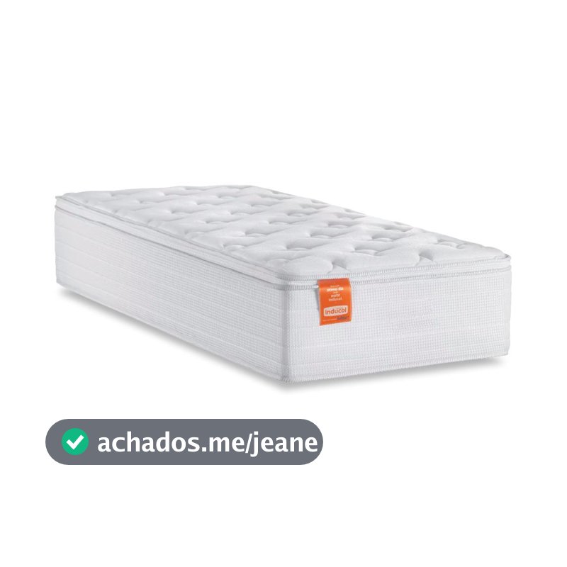 Colchão Solteiro Molas Ensacadas Real Pillow Top 88x188x27cm Branco Inducol