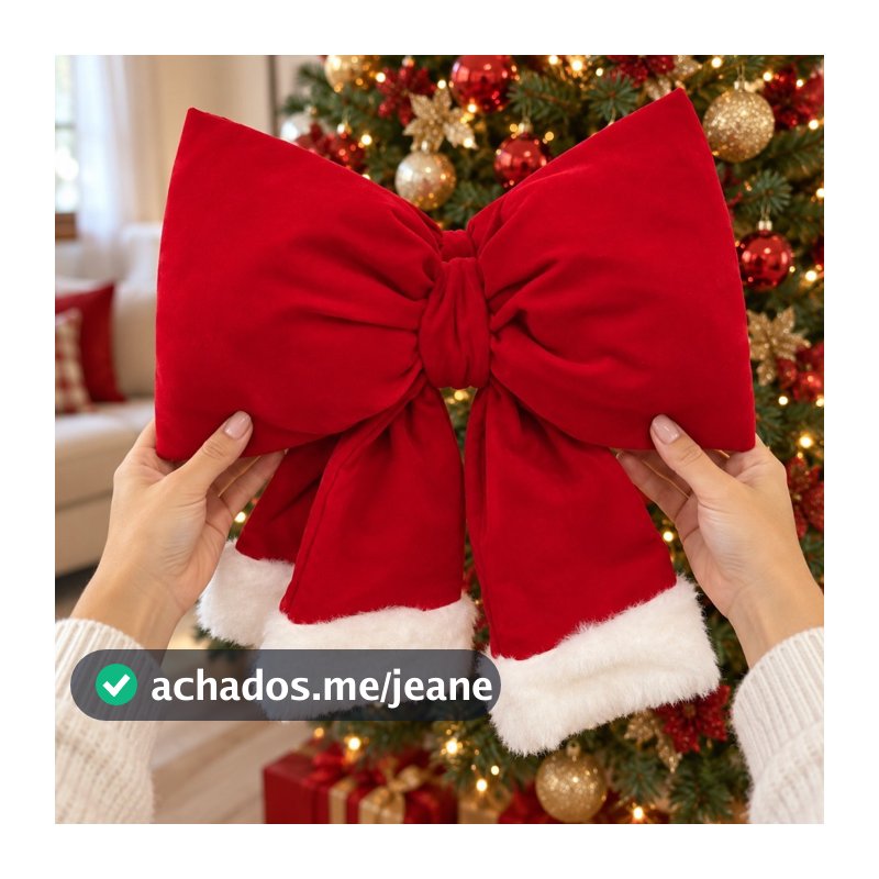 Laço Natalino Grande 39cm Vermelho ou Dourado Enfeite de Natal para Árvore Guirlanda Decoração