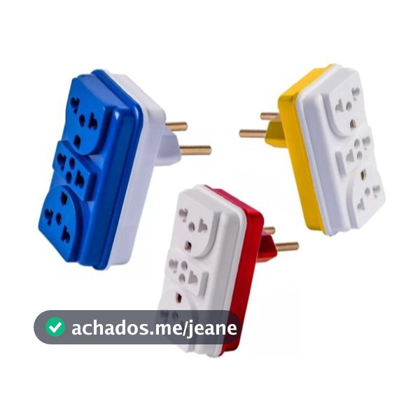 Adaptador De Tomada Benjamin T Colorido Universal 3 Entradas 127/220v