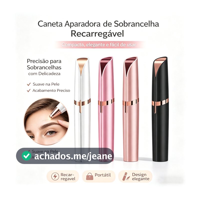 Depilador de Sobrancelha Elétrico Recarregável USB Feminino Aparador Facial Portátil Indolor