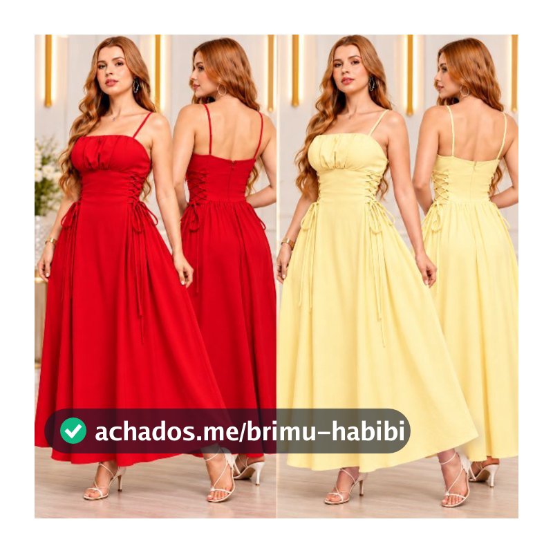 Vestido Longo Feminino Acinturado com Cordas Laterais Elegante Sensorial Festa Luxo Moda Chic 2026