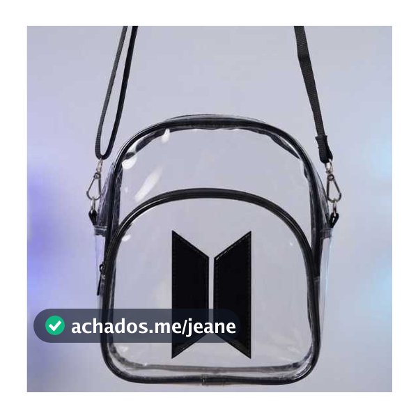Bolsa Mochila Transparente BTS Transversal 2 em 1 Ideal para Shows e Eventos - Alta Qualidade