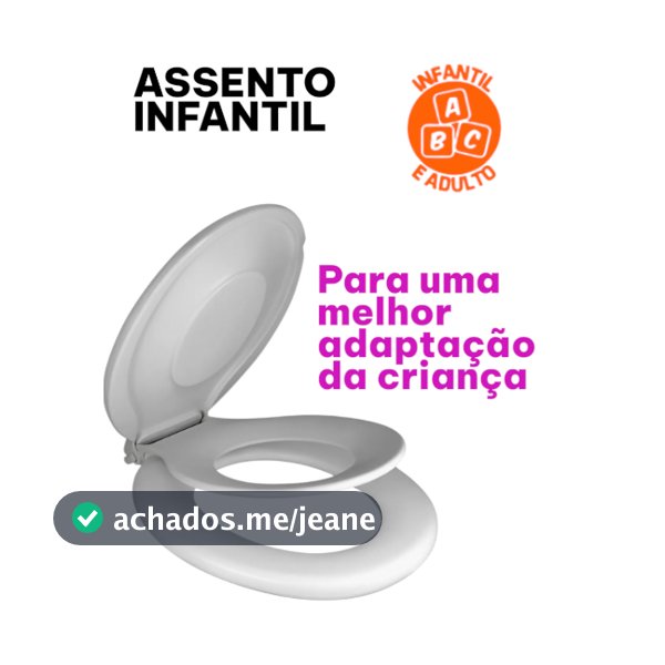 Assento Vaso Sanitário Tampa Bacio Redutor Infantil E Adulto Cor Branco