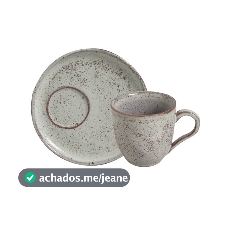 Conjunto com 6 Xícaras De Chá Orgânico 170ml com 6 Pires Descentralizado Pistache