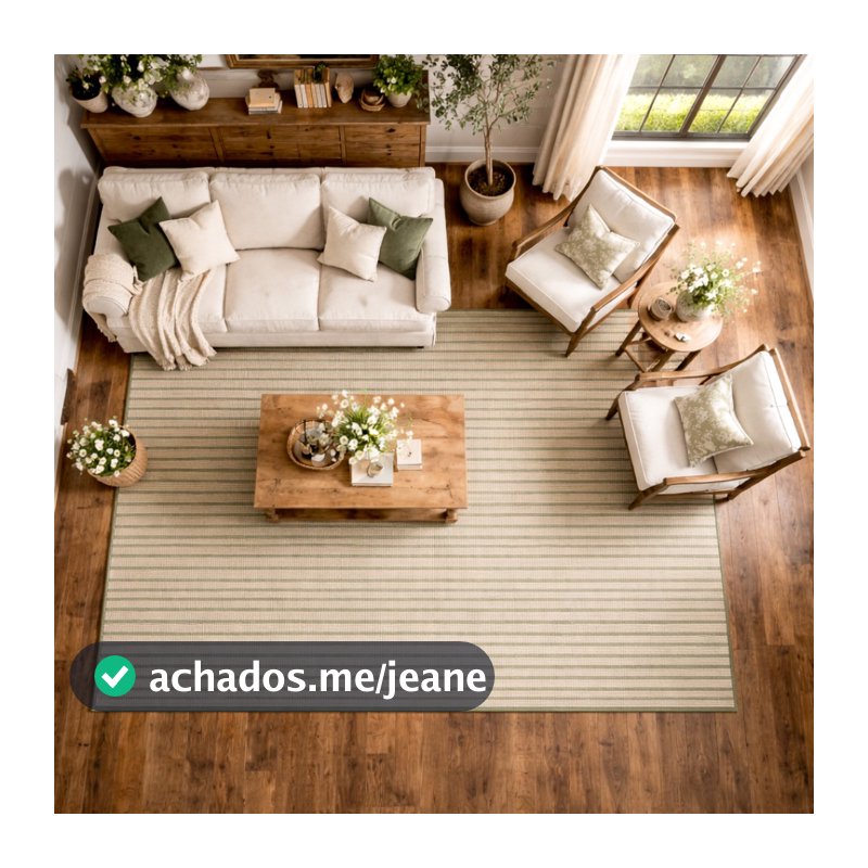 Tapete de Sisal 3 00x2 00 para Sala, Clínica, Consultório e Quarto Sem Pelo