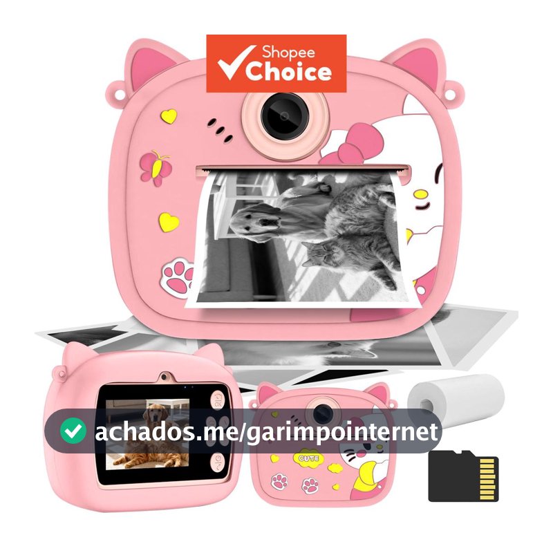 Câmera De Impressão Instantânea Para Crianças , Brinquedo Portátil De Impressões Digitais Viagens Infantis , Câmeras Fot