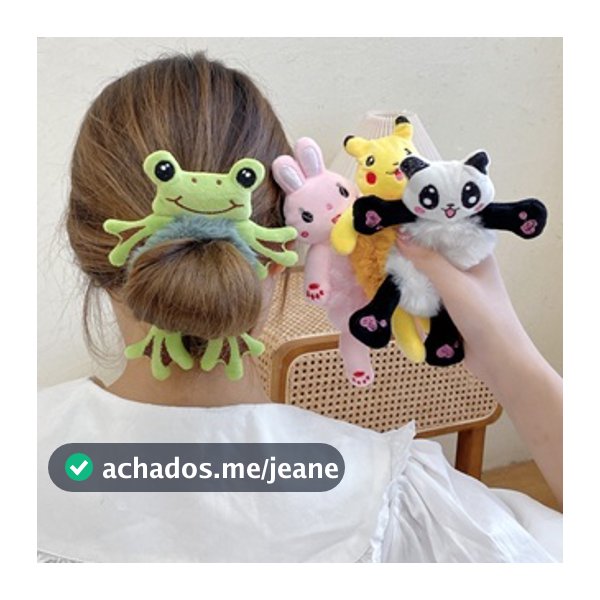 Xuxinha De Cabelo Infantil Desenhos Animados Alto Elástico Liguinha De Cabelo Panda Acessórios De Cabelo CHA-03