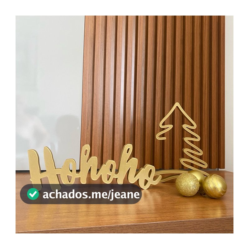 Kit Árvore de Natal 18cm + Hohoho 25cm Decoração de Natal