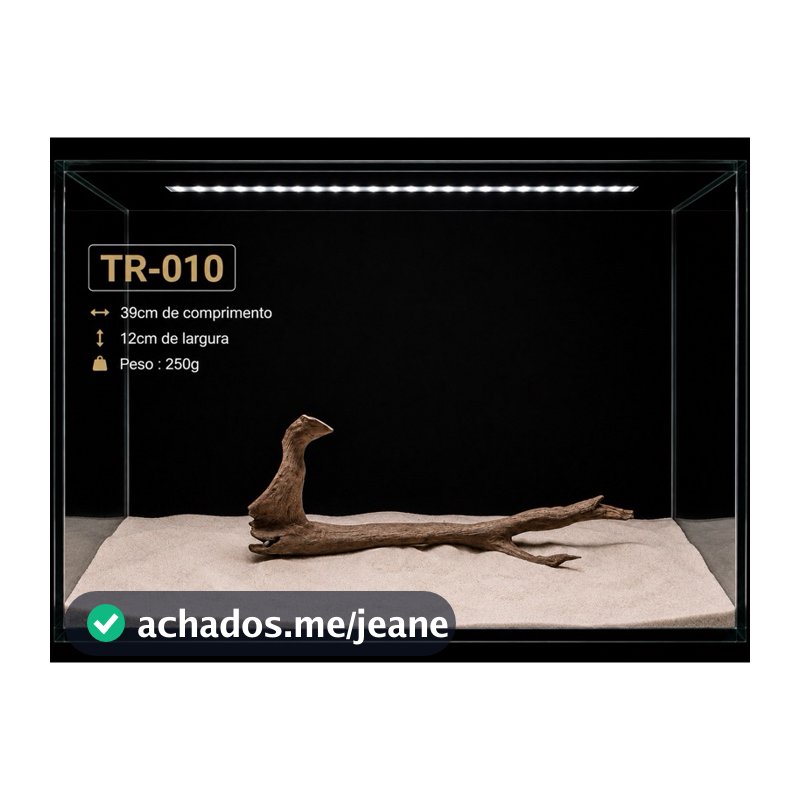 Nome do produto: Tronco Natural Tratado para Aquário Hardscape TR-010 39cm | Pronto para Uso