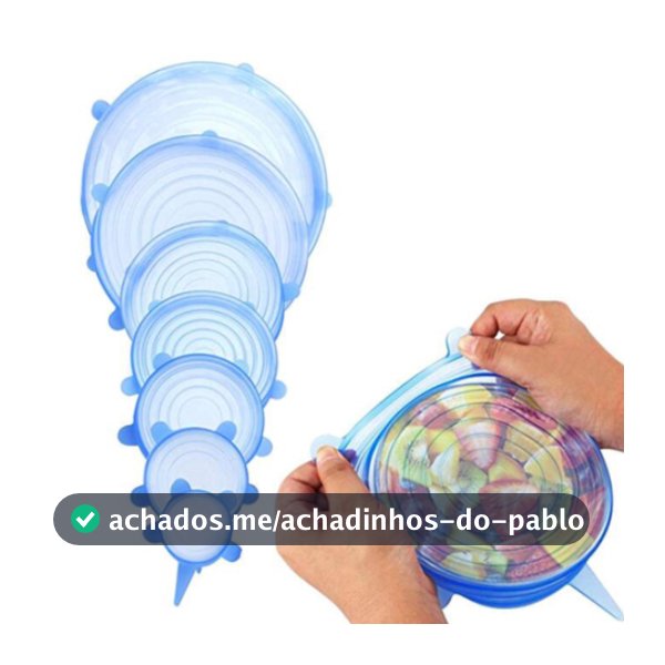 Kit 6 Tampas Silicone Reutilizável Elástica Tapoer Panela - Envio Imediato