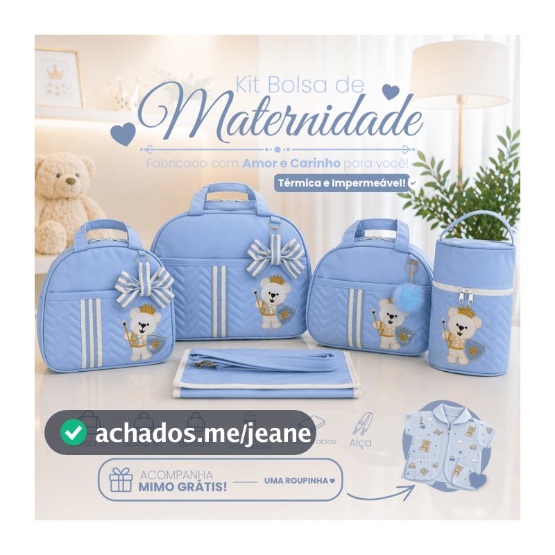 Kit Bolsa Mochila Maternidade Multiuso Completo com 5 peças para Bebês