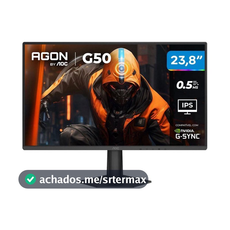 Monitor Gamer AOC 23,8" Full HD 144Hz Agon G50 IPS 0,5ms 24G50F/57 HDMI DisplayPort G-Sync