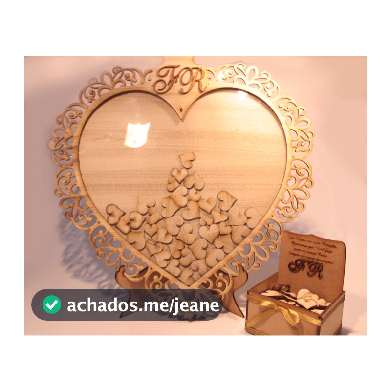 Quadro assinaturas com 100 corações