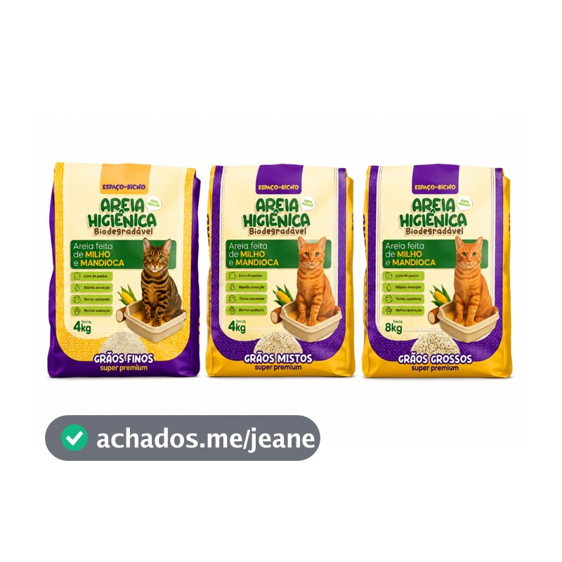 Areia Higiênica Biodegradável Espaço de Bicho 4kg – Milho e Mandioca (100% Natural)
