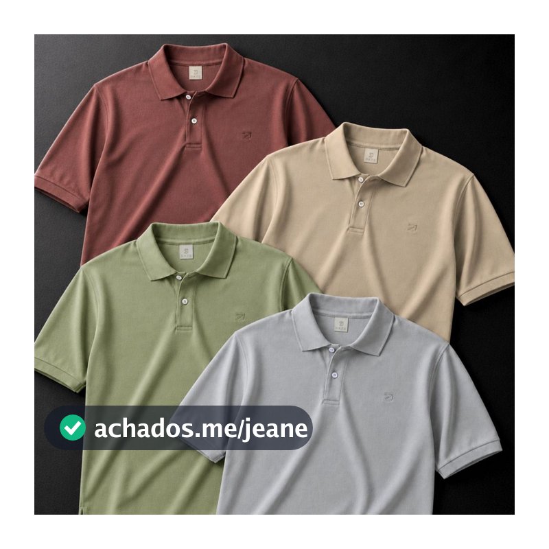 Kit 4 Camisa Polo Masculina Piquet Premium