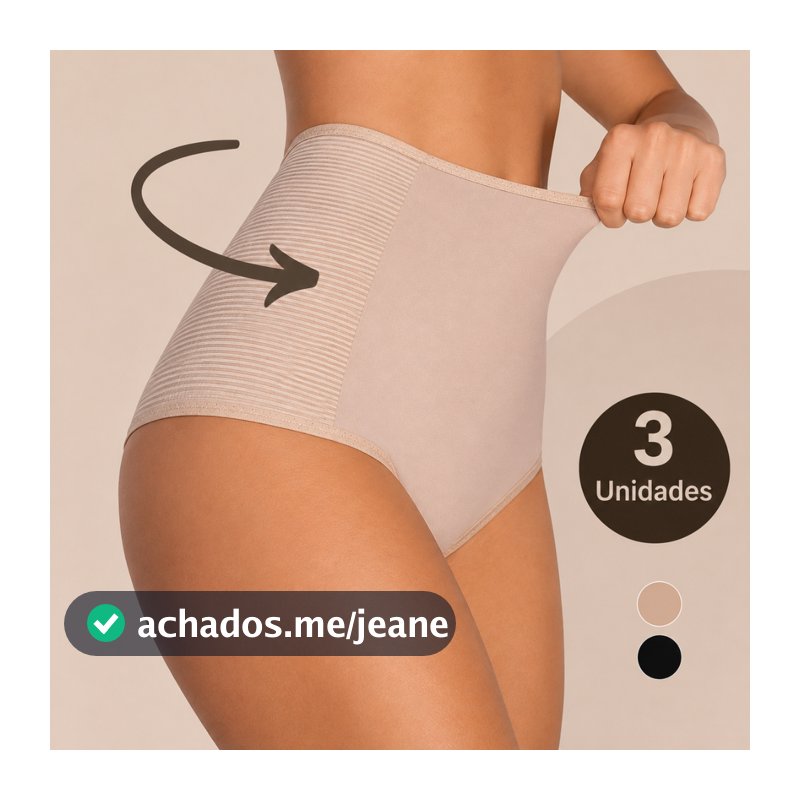 Kit Calcinhas Cinta Modeladora Compressão Cós Alto Redutora De Medidas Confortável