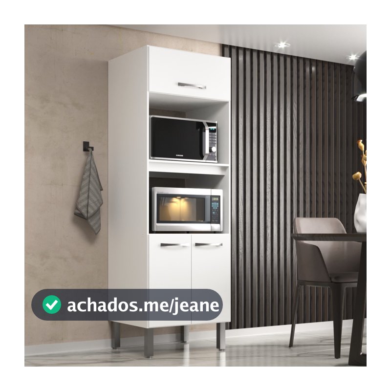 Paneleiro Torre Quente Forno e Microondas Branco