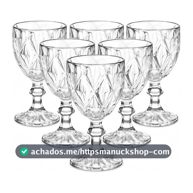 TAÇA DIAMOND TRANSPARENTE - CONJUNTOS COM 3 OU 6 PEÇAS