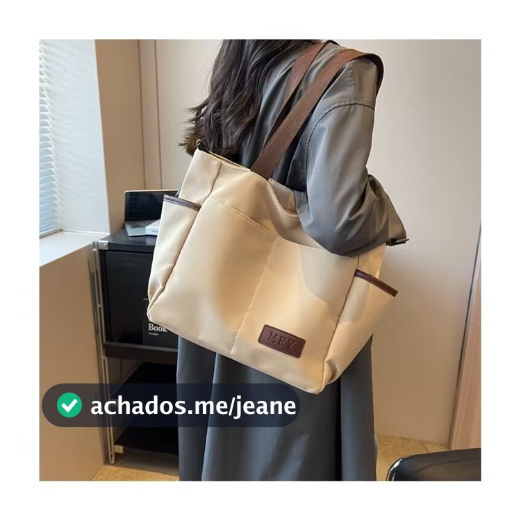 Bolsa Feminina Tote Grande Capacidade Ombro Shopper Impermeável Casual Para Trabalho Faculdade e Dia a Dia