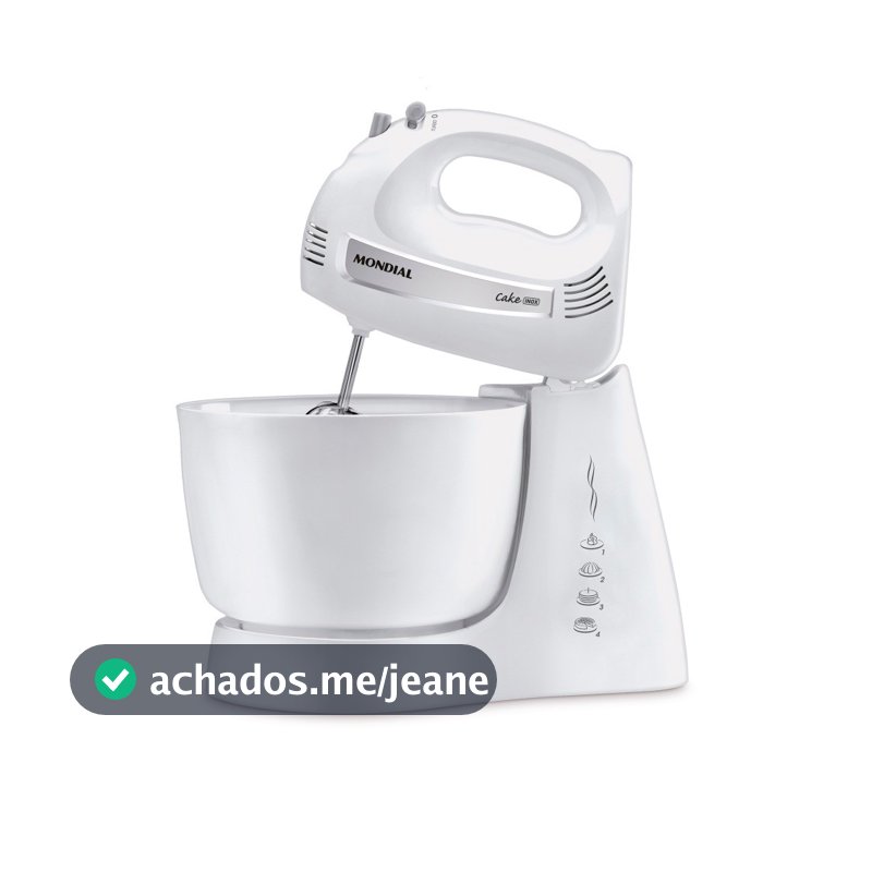 Batedeira 500 watts 4 velocidades branca Cake - B-50-W - Mondial