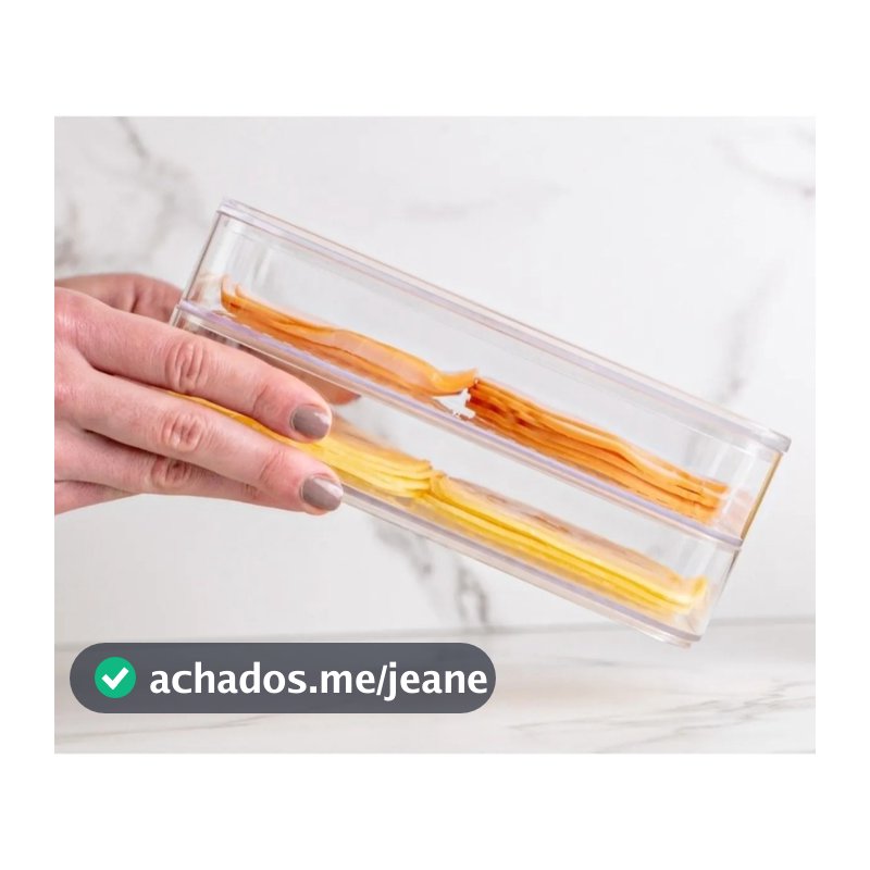 Porta Frios Hermético Acrílico Duplo 1000ml Pote de Mantimentos Cozinha Geladeira
