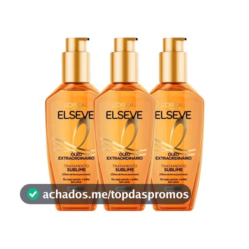 Kit 3 Óleo Capilar Elseve L'Oréal Paris Óleo Extraordinário 100ml - 3 unidades